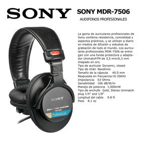 Sony Mdr-7506 Audifonos Profesionales 