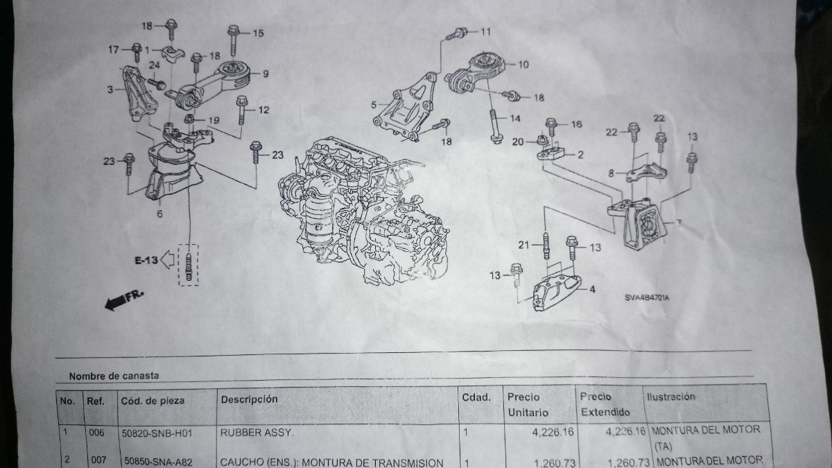  Soporte  De  Motor  Hidraulico Honda  Civic 1 8 Nuevo Original 