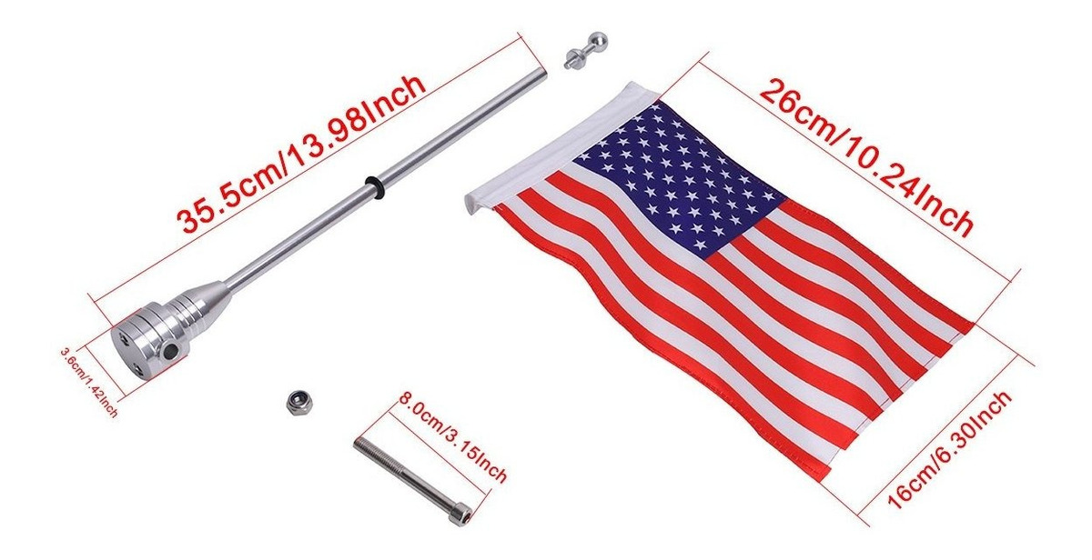 Soporte para portaequipajes de Coche con dise/ño de Bandera de Estados Unidos para Harley Davidson Honda Goldwing CB VTX CBR Yamaha