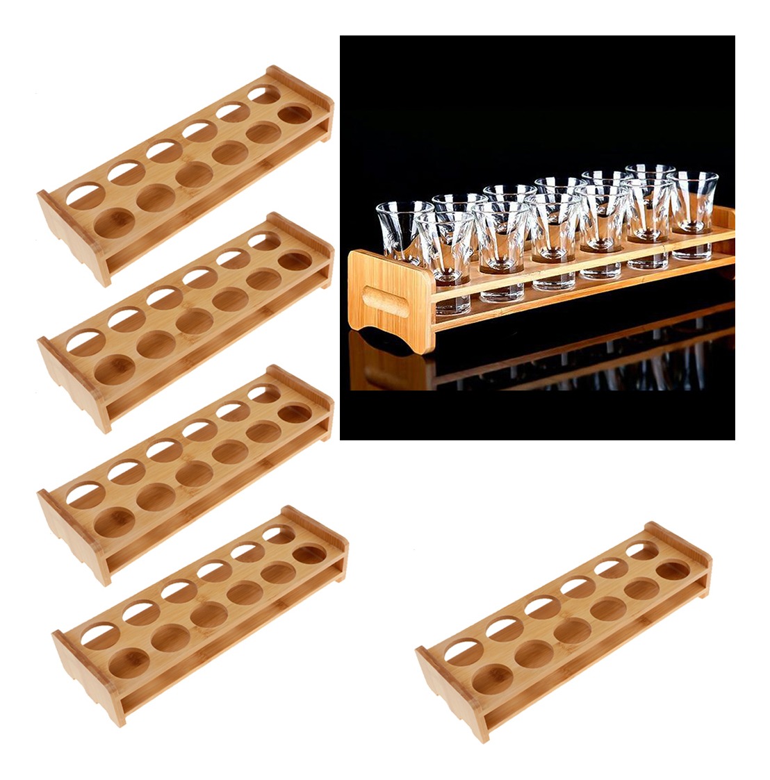 SOPORTE VASOS BAMBU SOPORTE DOS VASOS BAMBÚ