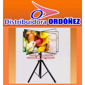 Soporte Tv Pedestal Trípode Cromado Gira Inclina De 23 A 55 