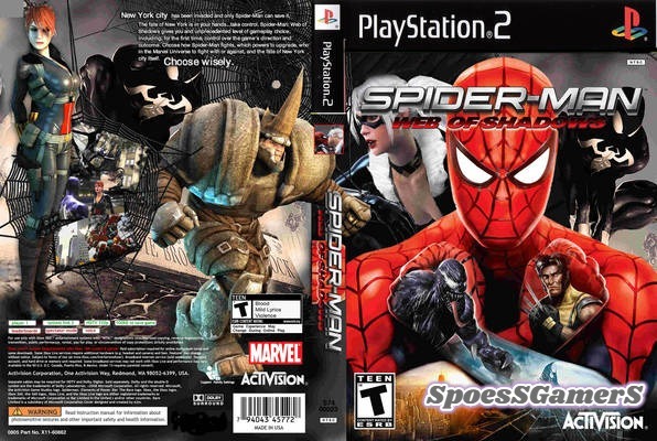 1) PSX Downloads • 2x1 spider man web of shadows - marvel nemesis : Playstation  2 - PS2