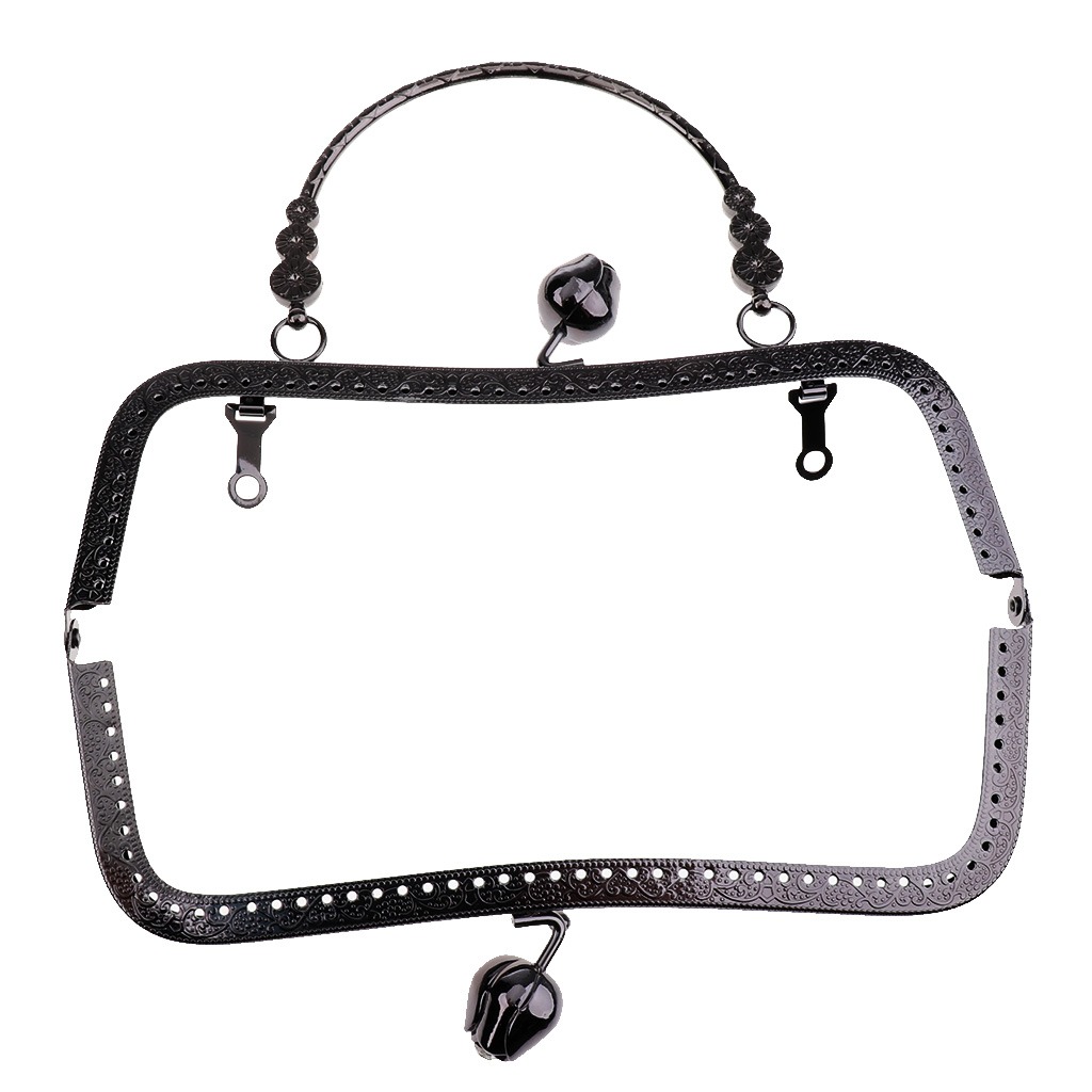 Square Metal Handbag Purse Bag Frame Kiss Clasp Lock With Ha Cargando Zoom