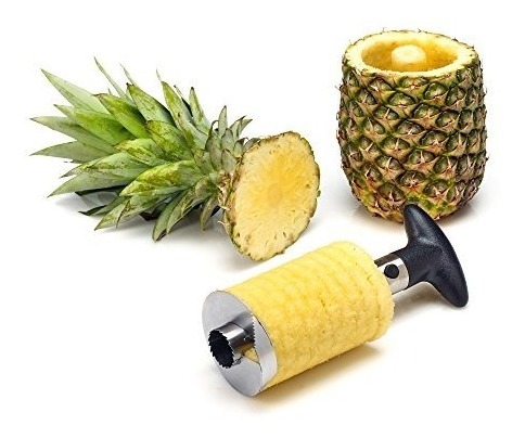 Cortador PELADOR PIÑA Fruta Espiral vuelta manija de acero inoxidable fácil nuevas herramientas
