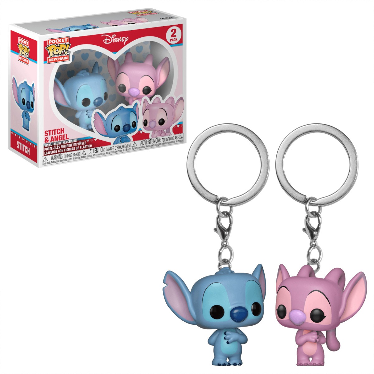 Funko Pop Stitch Y Angel Stitch Y Angel Llavero Funko Pop Disney Parejas Keychain Pop - $ 429.00
