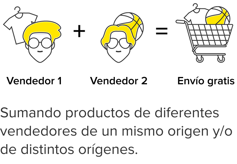 Vendedor 1 +vendedor 2 y envío gratis