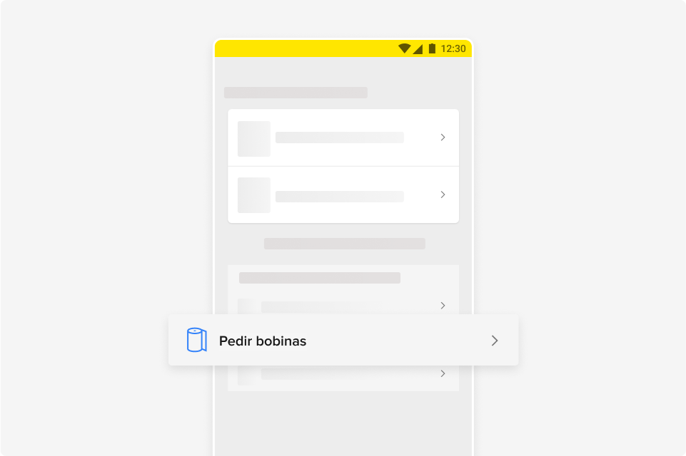 Opção Pedir bobinas