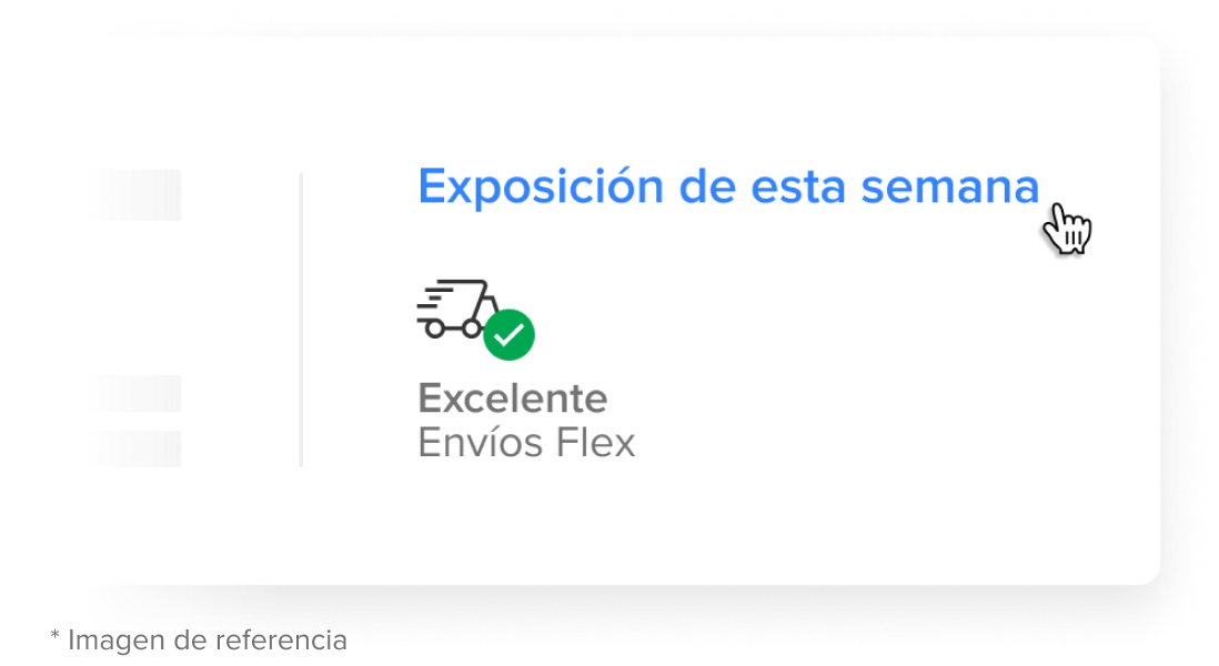 Ejemplo de la sección Exposición de esta semana con el estado de los Envíos Flex