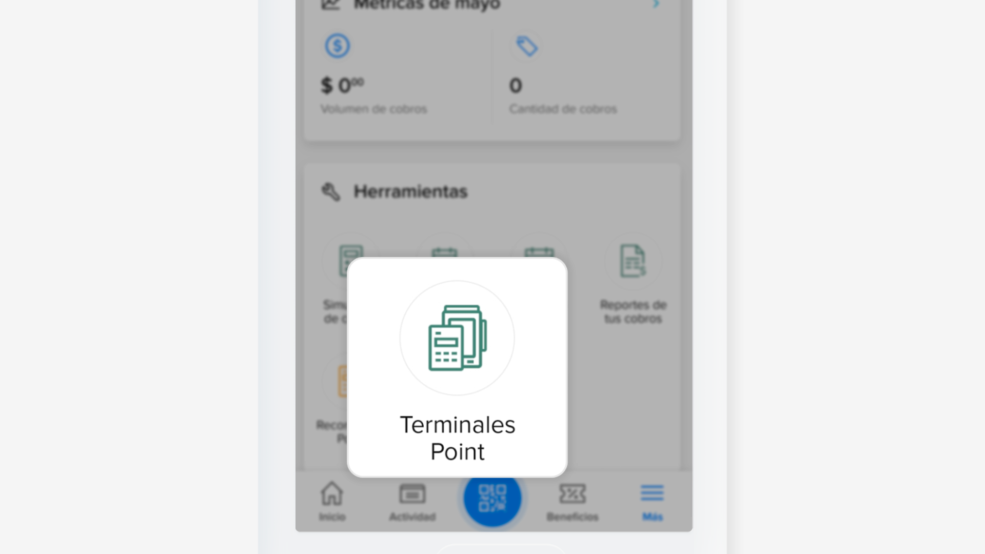 “Terminales Point", en “Herramientas” en la app de Mercado Pago