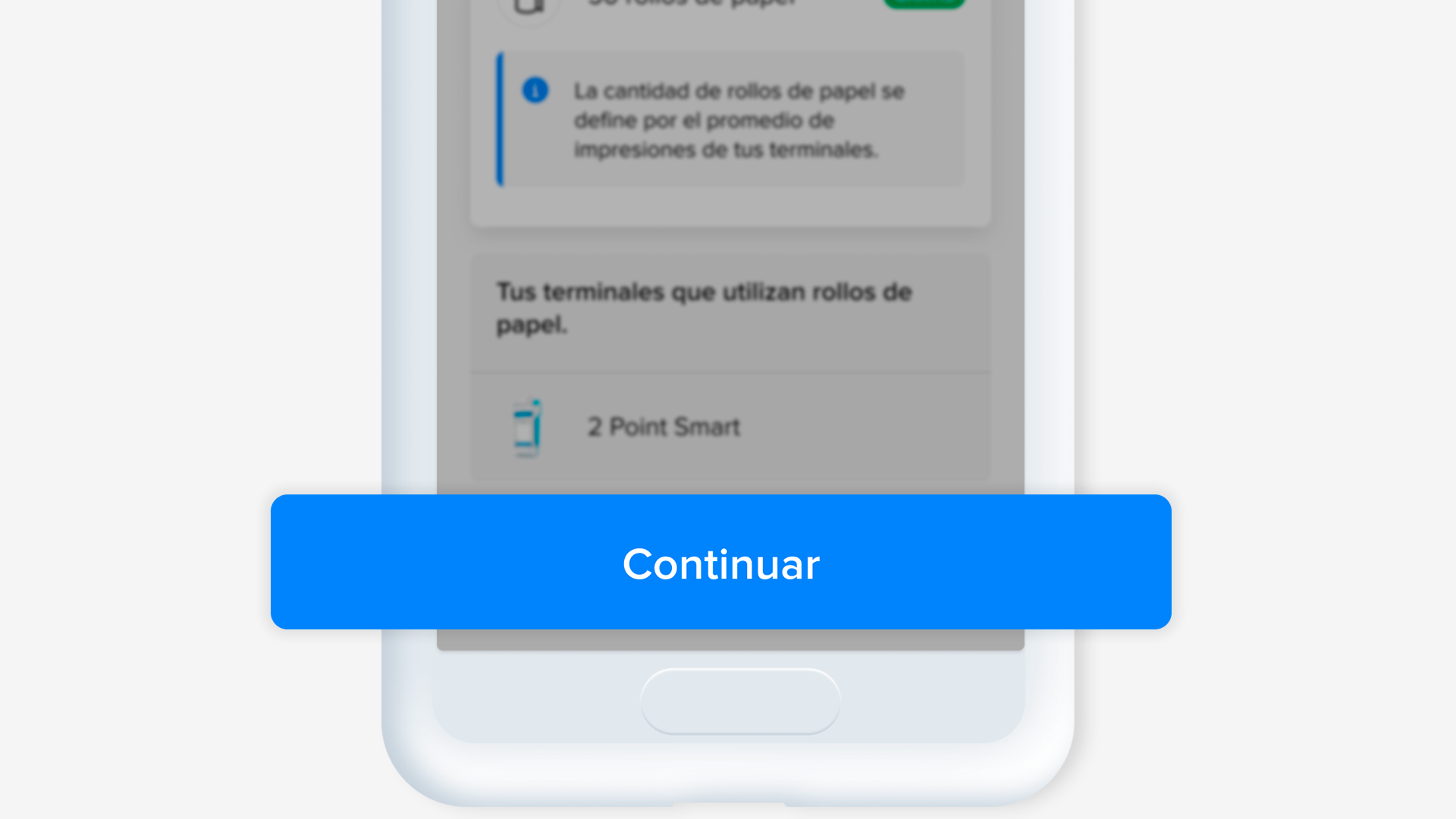 Botón "Continuar" en la app de Mercado Pago
