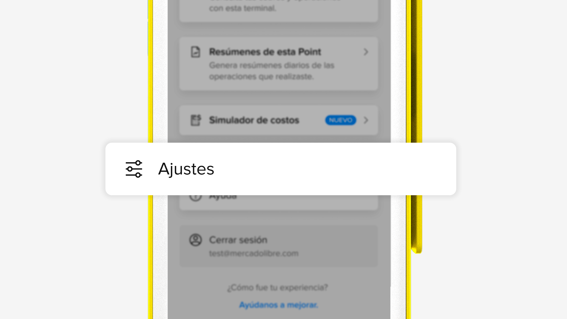 Opción “Ajustes” en Point Smart
