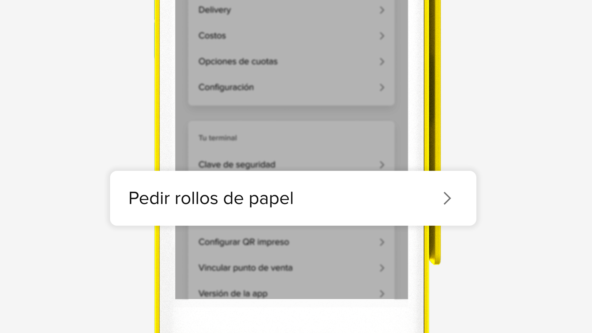 Opción “Pedir “rollos de papel” en Point Smart