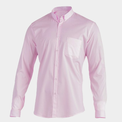 Camisa rosa con fondo gris claro digitalizado.