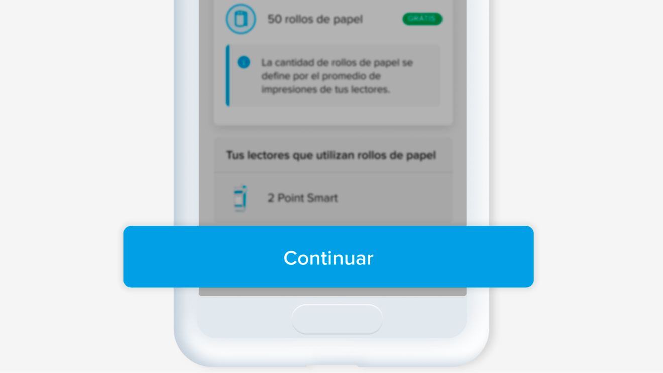 Botón "Continuar" en la app de Mercado Pago