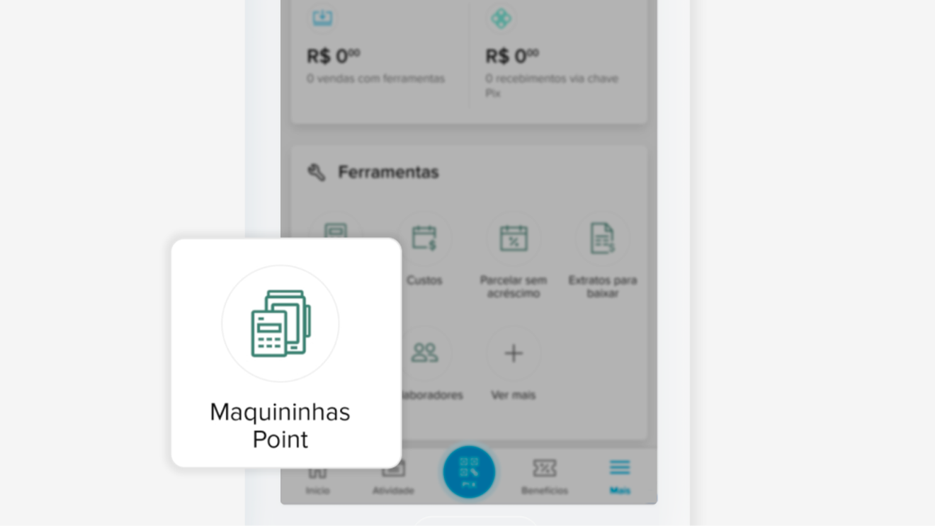 "Maquininhas Point", em "Ferramentas" no app do Mercado Pago