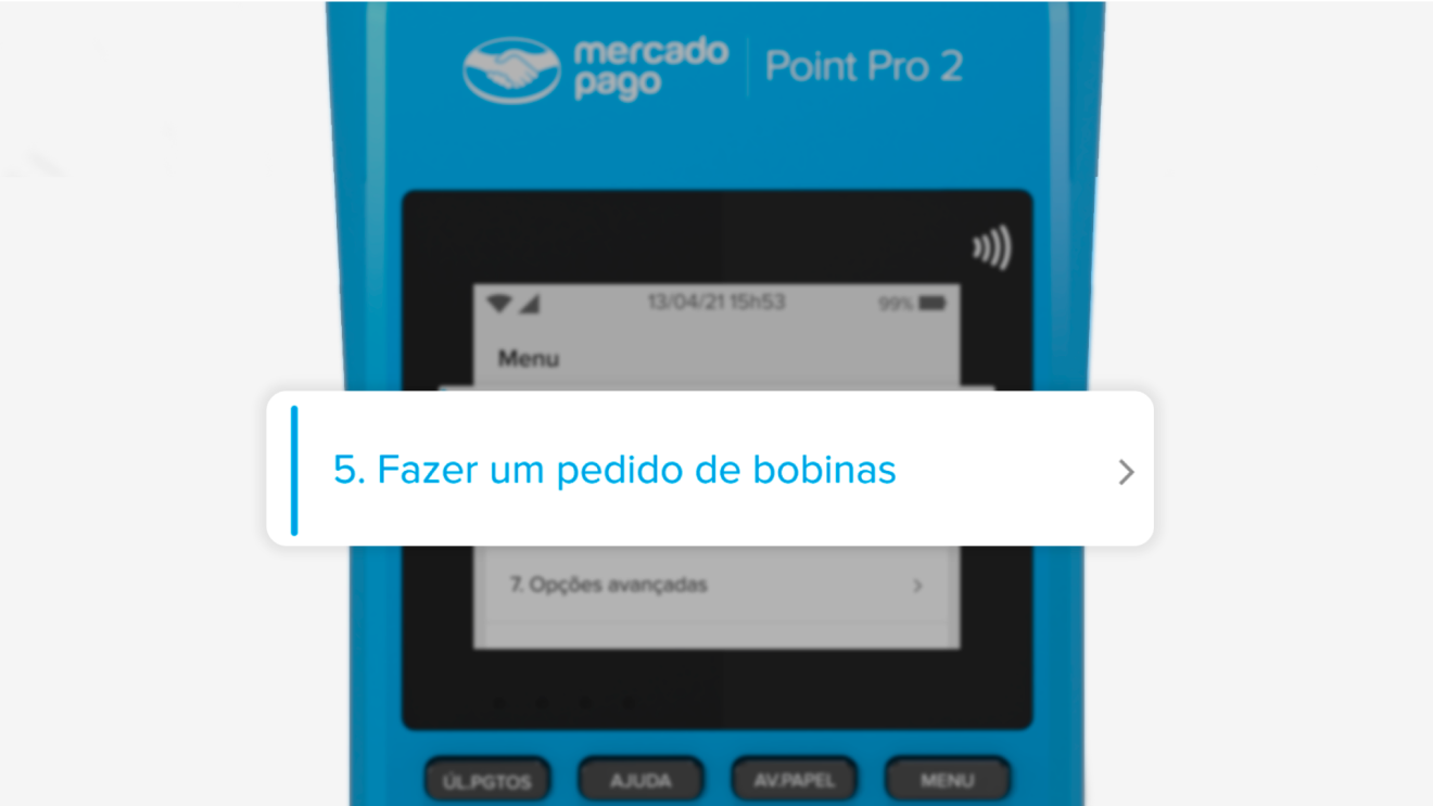 “Fazer um pedido de bobinas” na Point Pro 2