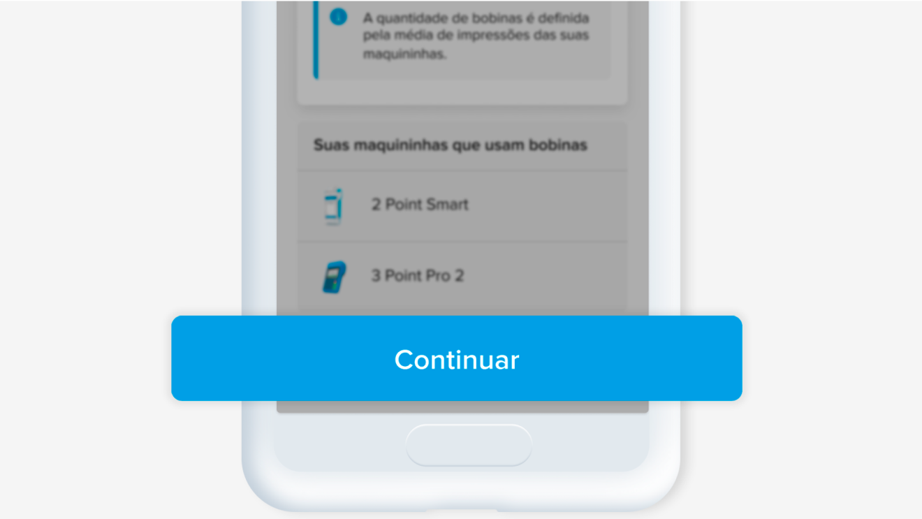 Botão "Continuar" no app do Mercado Pago