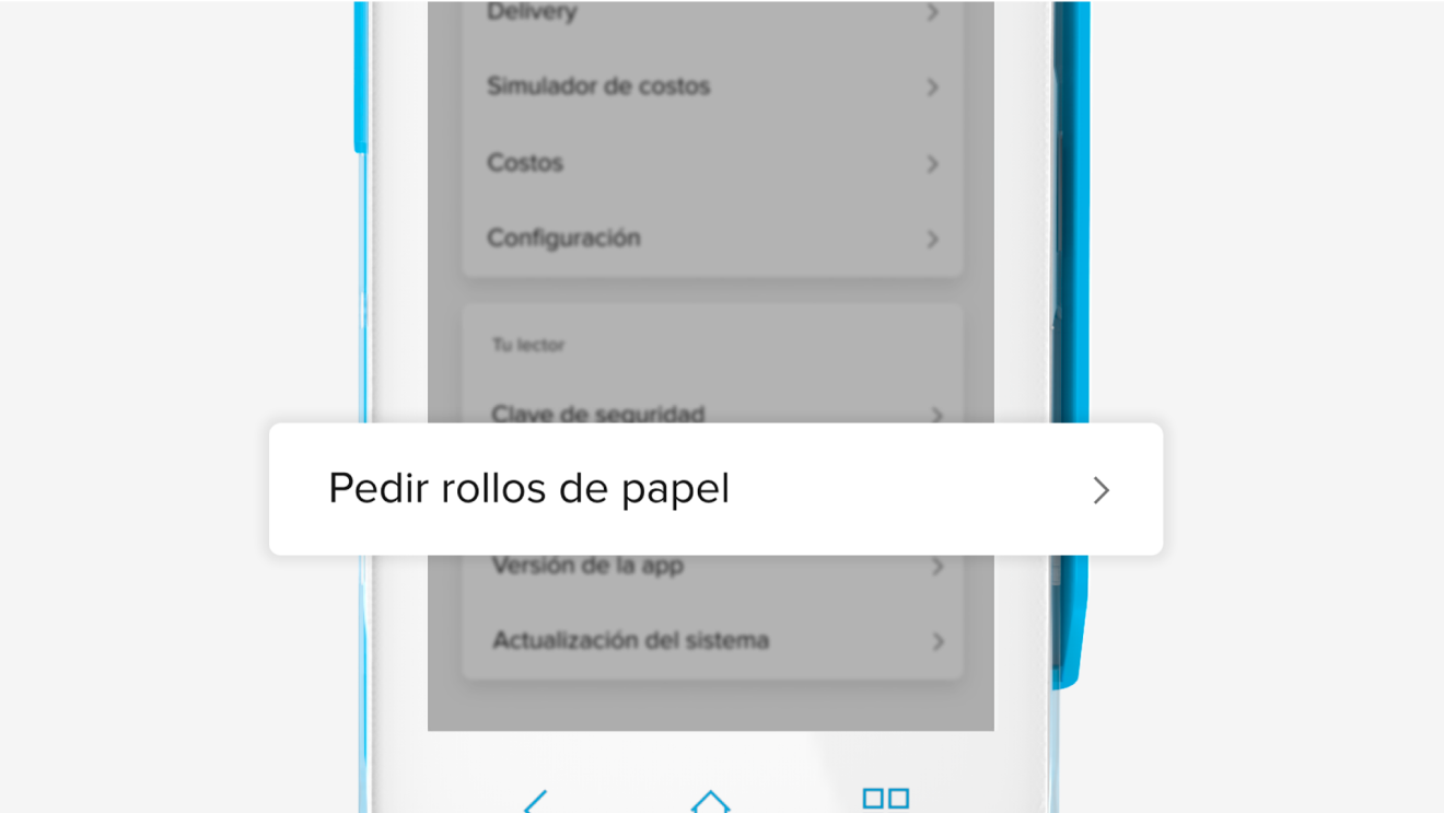 Opción “Pedir “rollos de papel” en Point Smart