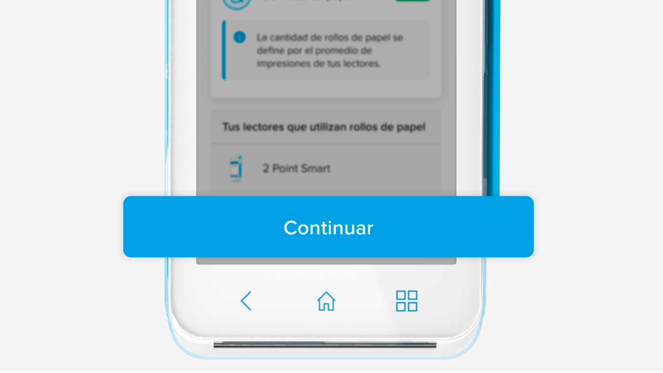 Botón "Continuar" en Point Smart