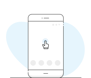 Dedo presionando el área sin aplicaciones de la pantalla de un celular.