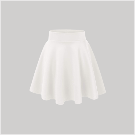 Foto de falda blanca con fondo gris claro digitalizado.