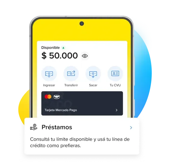 Pantalla de Mercado Pago donde se pueden pedir préstamos personales y pagar en cuotas sin tarjeta.