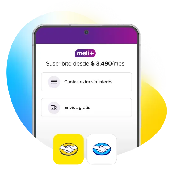 Pantalla de suscripción a Meli+ con cuotas extra sin interés y envíos gratis, desde $ 3.490 por mes.