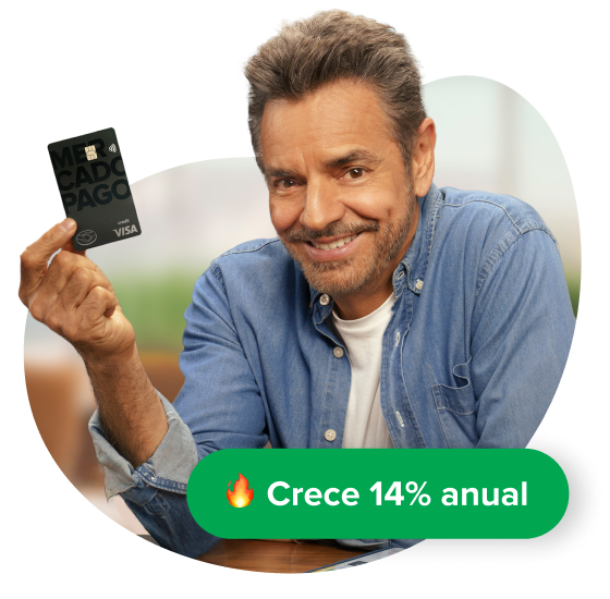 Una persona cuenta que con Mercado Pago el dinero crece 14% anual y tienes una tarjeta de crédito.