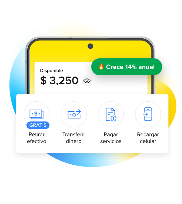 Pantalla de inicio de Mercado Pago que muestra todo lo que se puede
hacer con el dinero desde un solo lugar