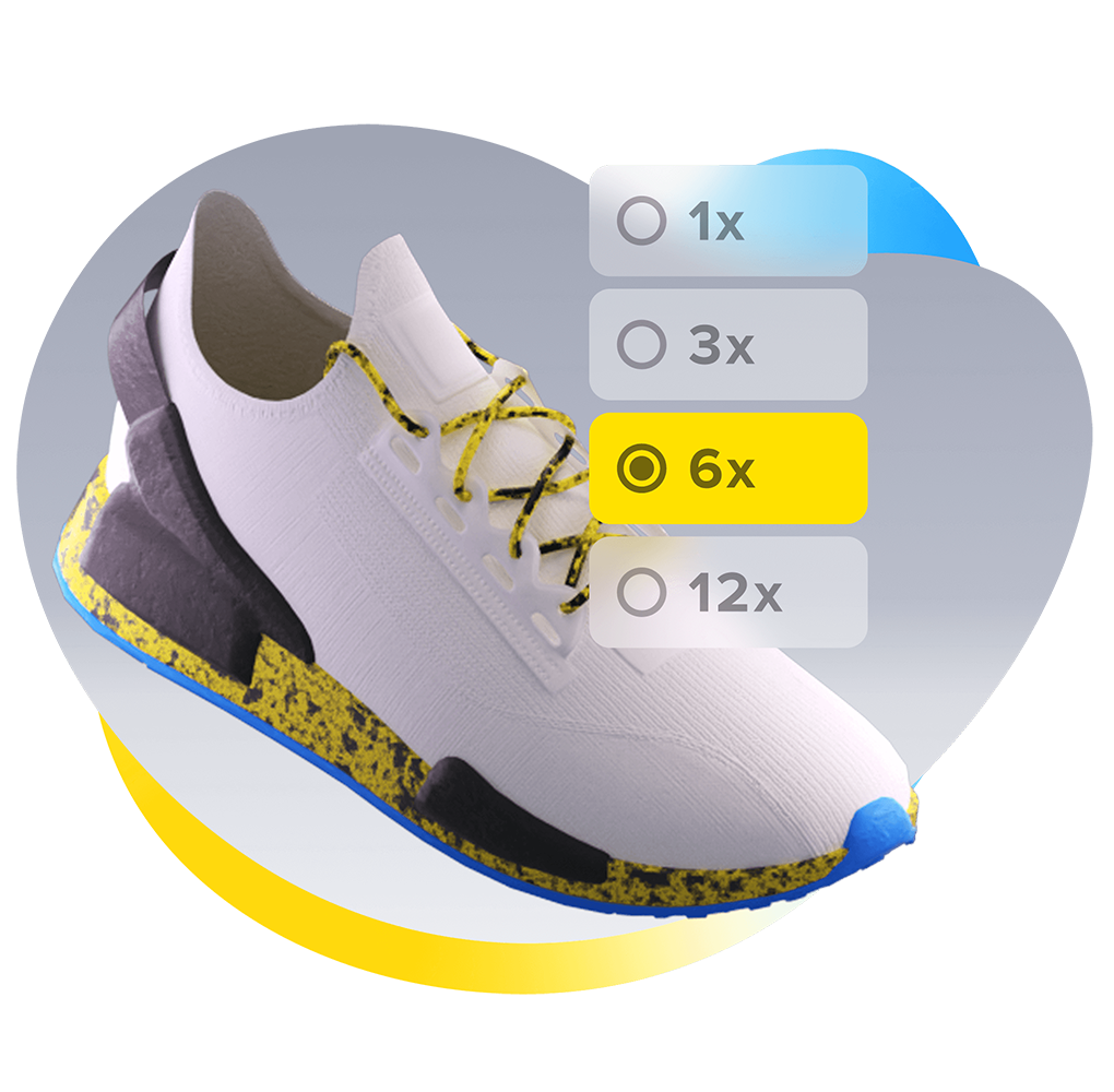 Imagen de compra de unas tenis en meses sin tarjeta.