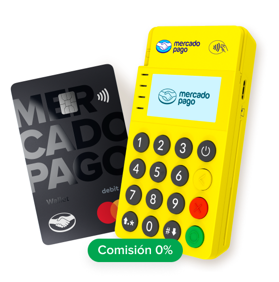 Leitor de cartões Point Mini com símbolo de pagamento sem contato e cartão preto suportado pelo leitor.