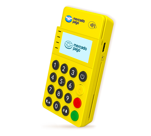 Leitor de cartões Point Mini com símbolo de pagamento sem contato e cartão preto suportado pelo leitor.