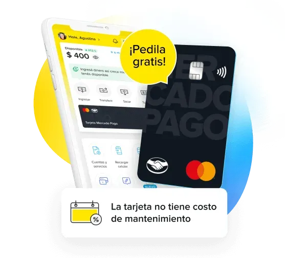 Un celular con la app de Mercado Pago en la pantalla.