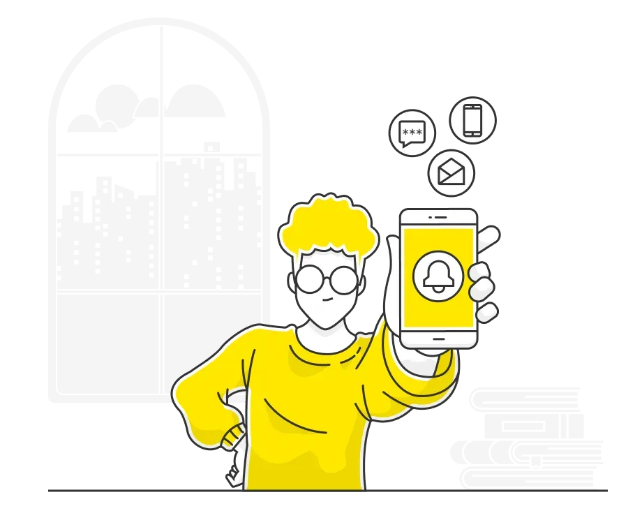 Usuario con las alertas de seguridad configuradas en su celular