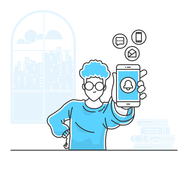 Persona en la computadora con un codigo qr