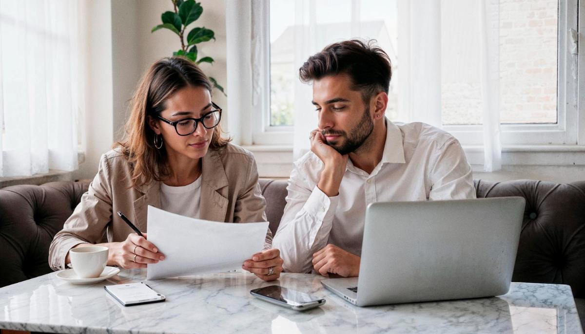 Casal analisa finanças para declarar no Imposto de Renda