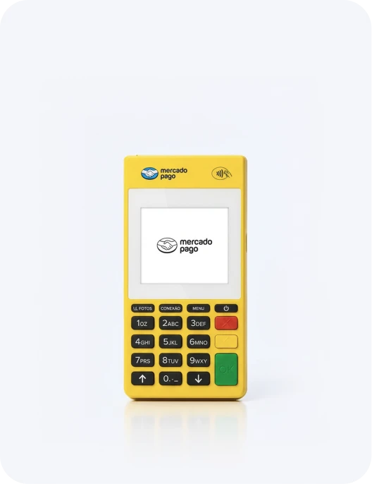 Maquininha de cartão Point Air 2 do Mercado Pago, compacta e que não precisa de celular para funcionar.