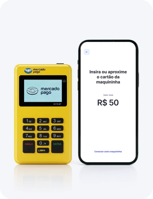 Maquininha de cartão Point Mini NFC 2 do Mercado Pago, a mais compacta que aceita pagamento por aproximação.