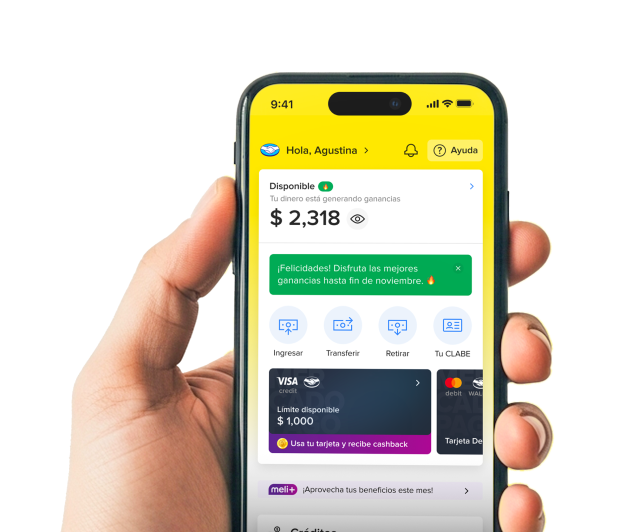 Pantalla de celular con la app de Mercado Pago instalada