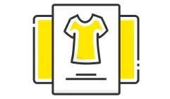 ícone de um site com destaque de um anúncio de camiseta