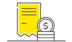 Ilustración de local y un celular con un ícono de dinero, representando las herramientas para crecer.