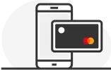 Um celular e um cartão, ilustrando conta digital e cartão Mercado Pago. 
