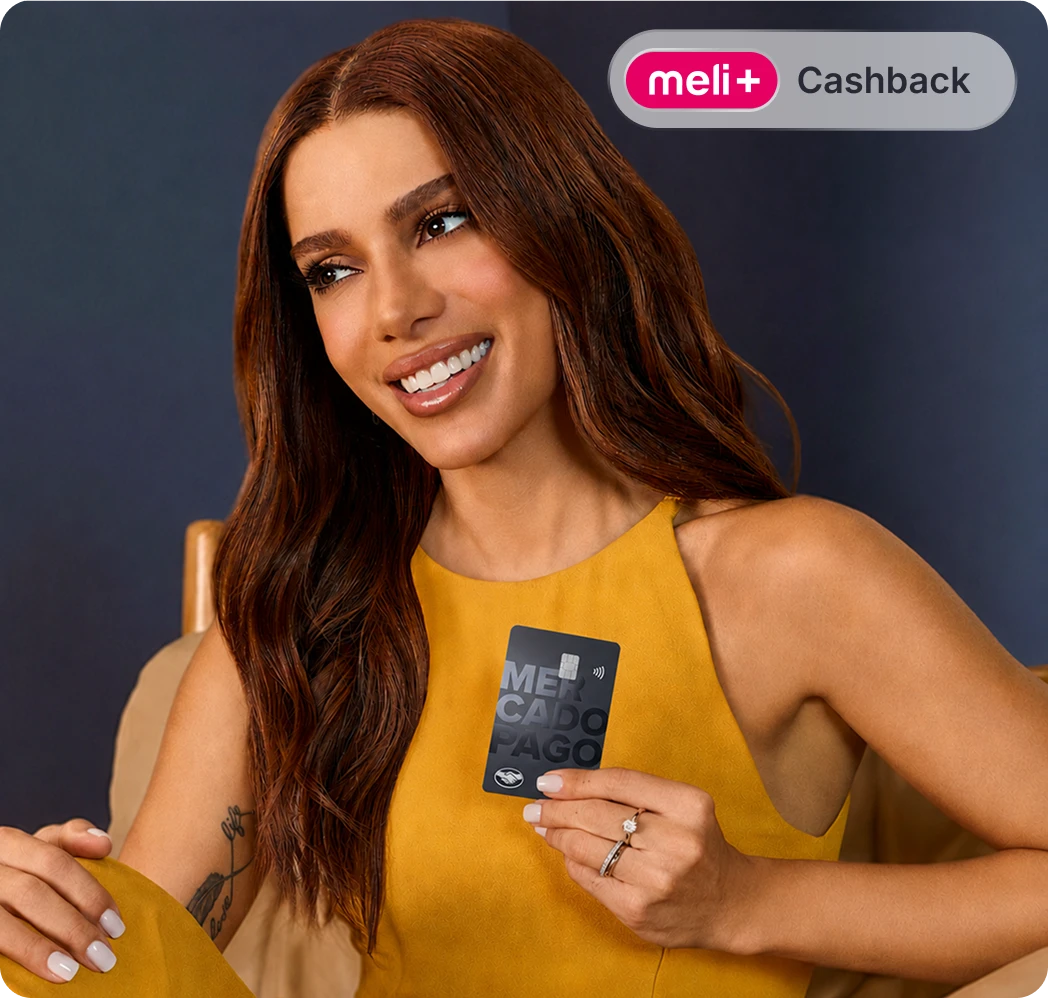 Cashback em dobro com meli+ no cartão Mercado Pago Visa.