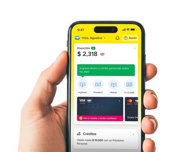 Pantalla de celular con la app de Mercado Pago instalada
