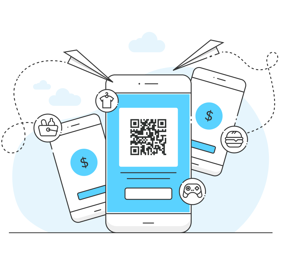 Un celular con la app de mercado pago en la pantalla, una tarjeta y un círculo con el texto Pedí tu tarjeta en la app, es gratis.