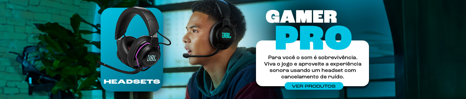 Gamer Pro. Para você o som é sobrevivência. Viva o jogo e aproveite a experiência sonora usando um headset com cancelamento de ruído. Ver produtos. Headsets.