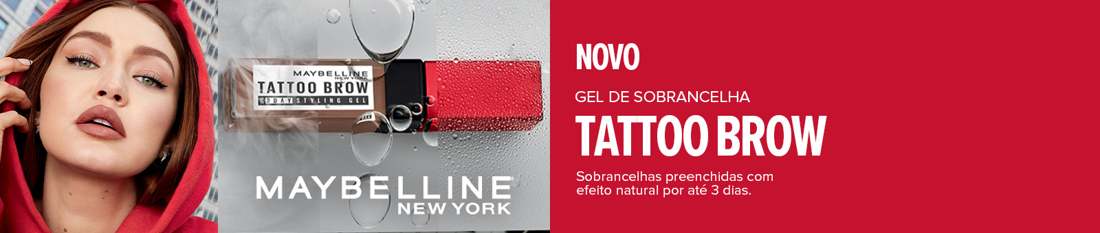 Novo Gel de Sobrancelha. Tatto Brow. Sobrancelhas preenchidas com efeito natural  por até 3 dias. Maybelline New York