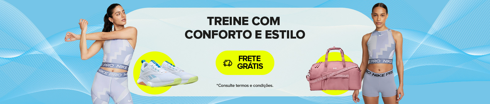 Treine com conforto e estilo, frete grátis