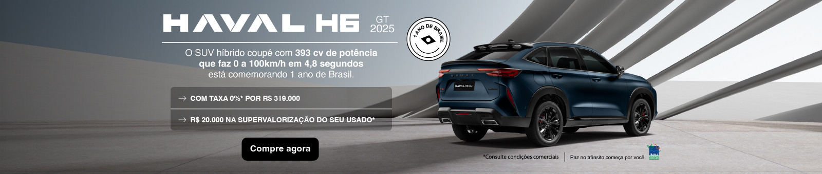 Haval h6 GT 2025. O suv híbrido coupé por trezentos e dezenove reais. 