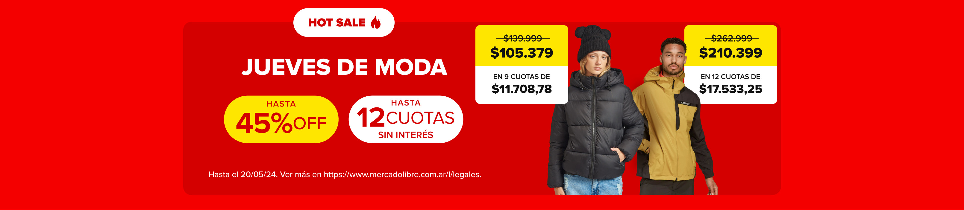 JUEVES DE MODA LLEGÓ A HOT SALE!: HASTA 45% OFF Y 12 CUOTAS SIN INTERÉS EN MODA Y CALZADO